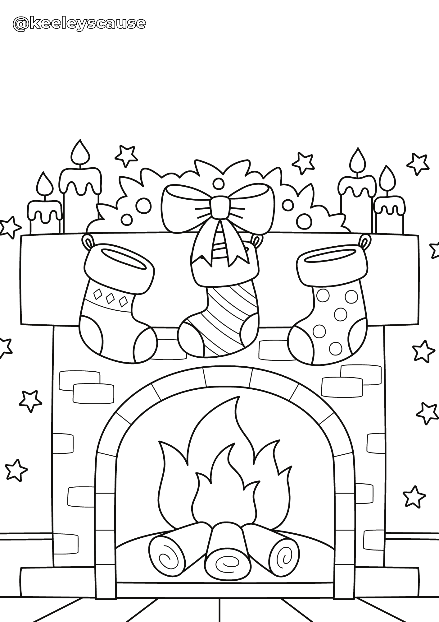 Keeley's Cause Merry Christmas Free Colouring Download
